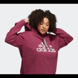 ADIDAS BADGE OF SPORT ZEBRA HOODED SWEATSHIRT SIZE 2X